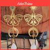 Bohemian Gold Moon And Sun Butterfly Dangle Earrings For Women