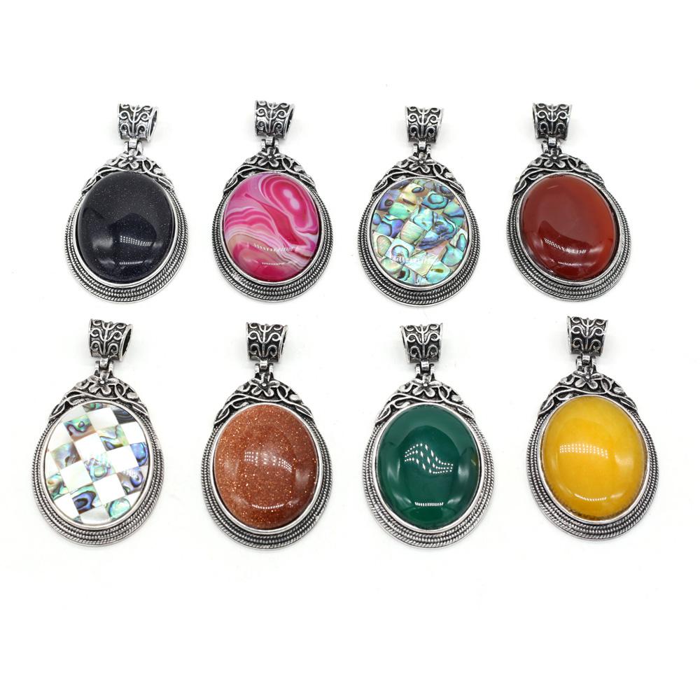 1 шт. винтажный овальный хрустальный кулон в богемном стиле — фото 3