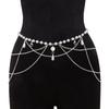 Jupe Rétro à Ceinture Chaîne avec Pompon Perlé – Accessoire de Taille Style National Hanfu