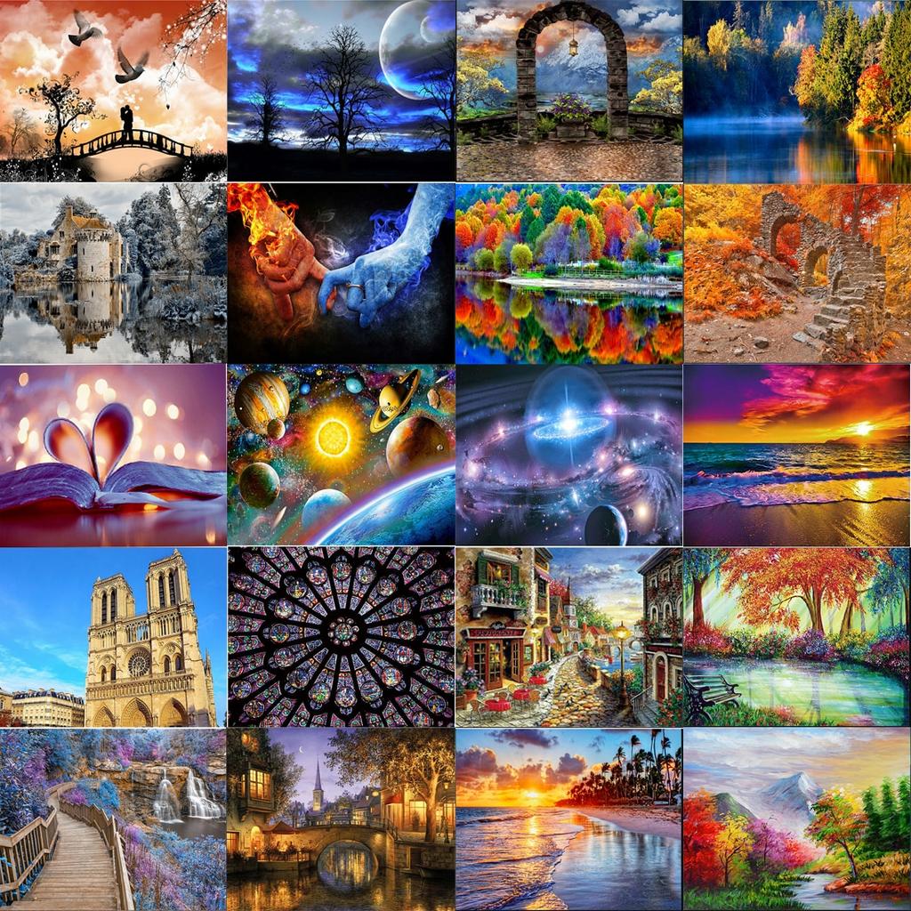 Clldy 5D Diamond Painting Kit per Adulto,Tramonti Golden Gate Bridge Completo Round Diamond Painting per Numero Kit Ricamo a Punto Croce Mosaico Arts Crafts per Decorare Casa Pareti(70x140cm,28x56in