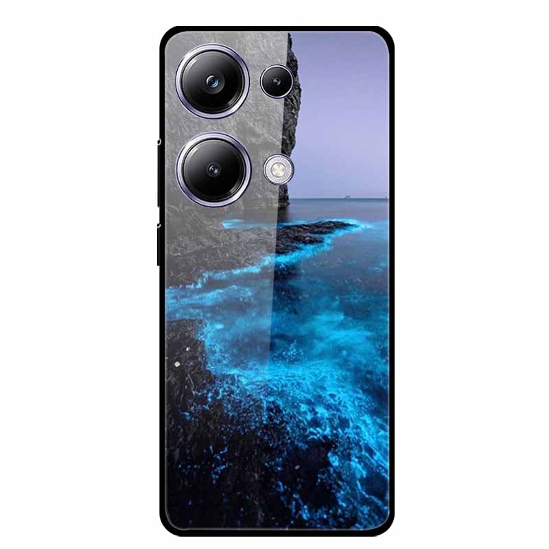 Glass Back Cover For Xiaomi Redmi Note 13 Note13 Pro Case Soft Bumper Hard Tempered Glass Case For Redmi Note 13 Pro Phone Case