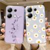 Korean Floral INS Minimalist Plants Phone Case For Xiaomi Redmi Note Note 13 9 11 10 12 Pro 12S Soft TPU Girls Transparent Cover