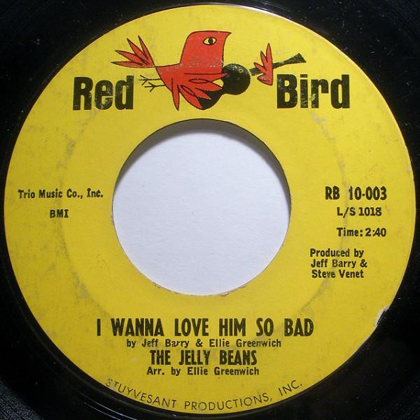 

7-дюймовая пластинка JELLY BEANS - I Wanna Love Him So Bad RB10003 Red Bird 1964 US Соул/Фанк Б/У