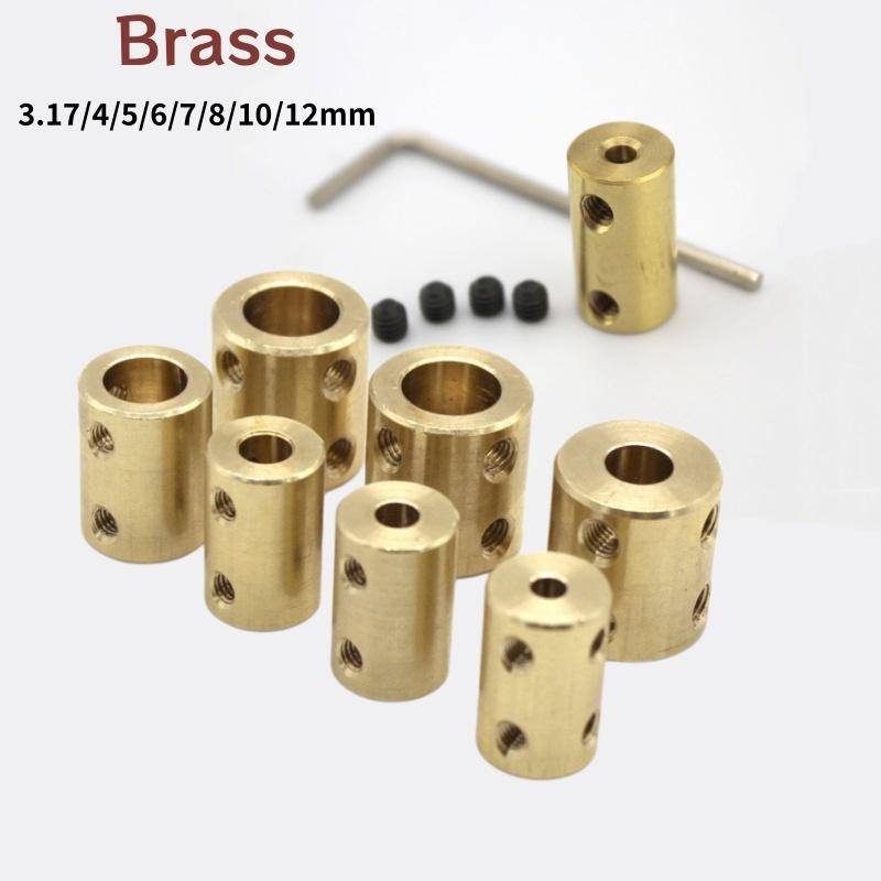 2X Brass Rigid Motor Shaft Coupling Coupler Transmission Connector Sleeve Adapter 3.17/4/5/6/8/10/12mm For RC Boat Car Airplane 3.17mm-3.17mm