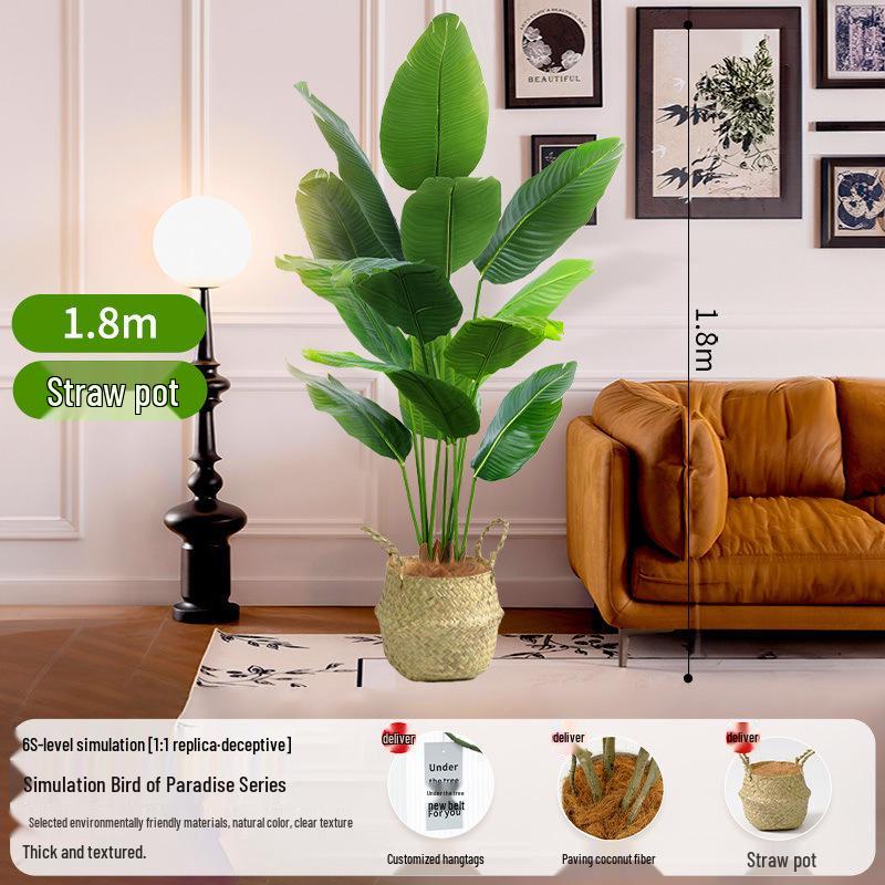 Large Artificial Traveler's Palm and Bird of Paradise Potted Tree for Indoor Decoration