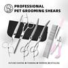 Pet Grooming Stainless Steel Scissors Set for Cats & Dogs - Professional Hair Cutting & Trimming Shears