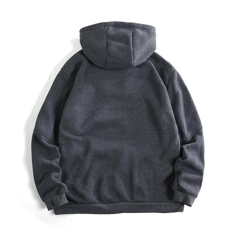 Men S Button Design Hooded Pullover Sweatshirt Solid Color Slim Fit Big Pocket