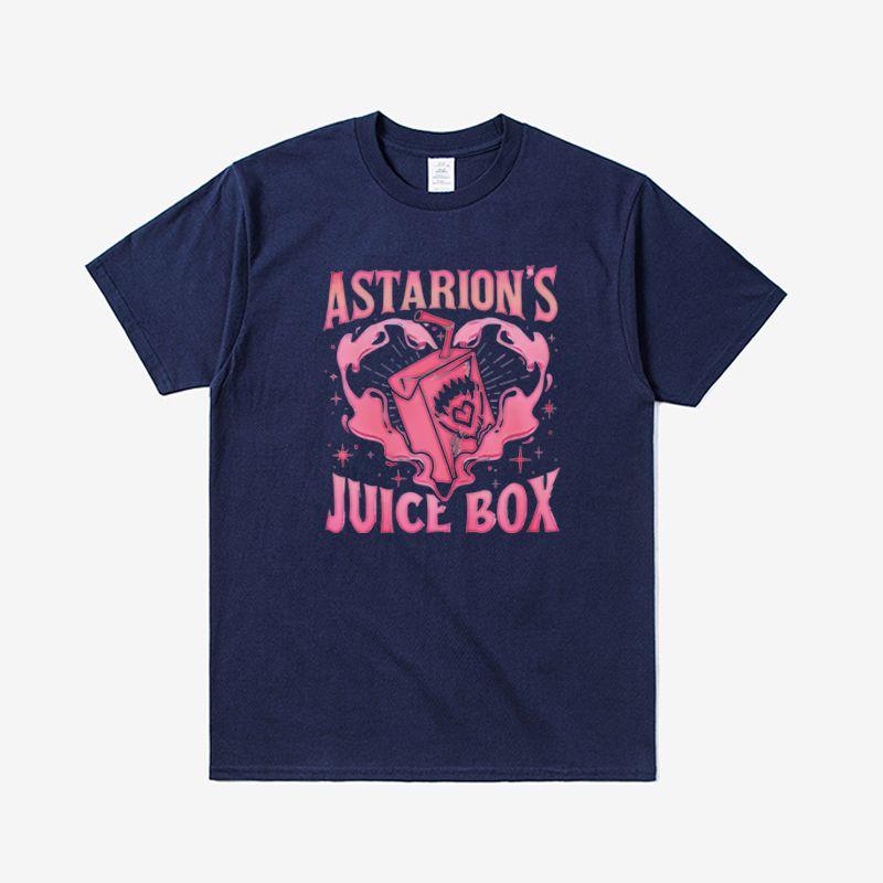 Astarion's Juice Print T-shirt for The Summer of 2025 Is Loose and Versatile, Suitable for Both Men and Women