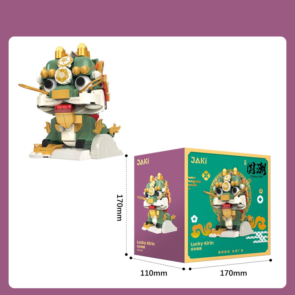 Jaki Building Blocks National Trend Toys Nine-Tailed Fox Zodiac Model Assembly Ornaments Children'S Educational Toys Gifts