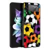 Phone Case for Samsung Galaxy Z Flip 3 4 5 Folding Mobile Shell Hard PC Fundas Black Protect Cover Soccer Ball Football Field