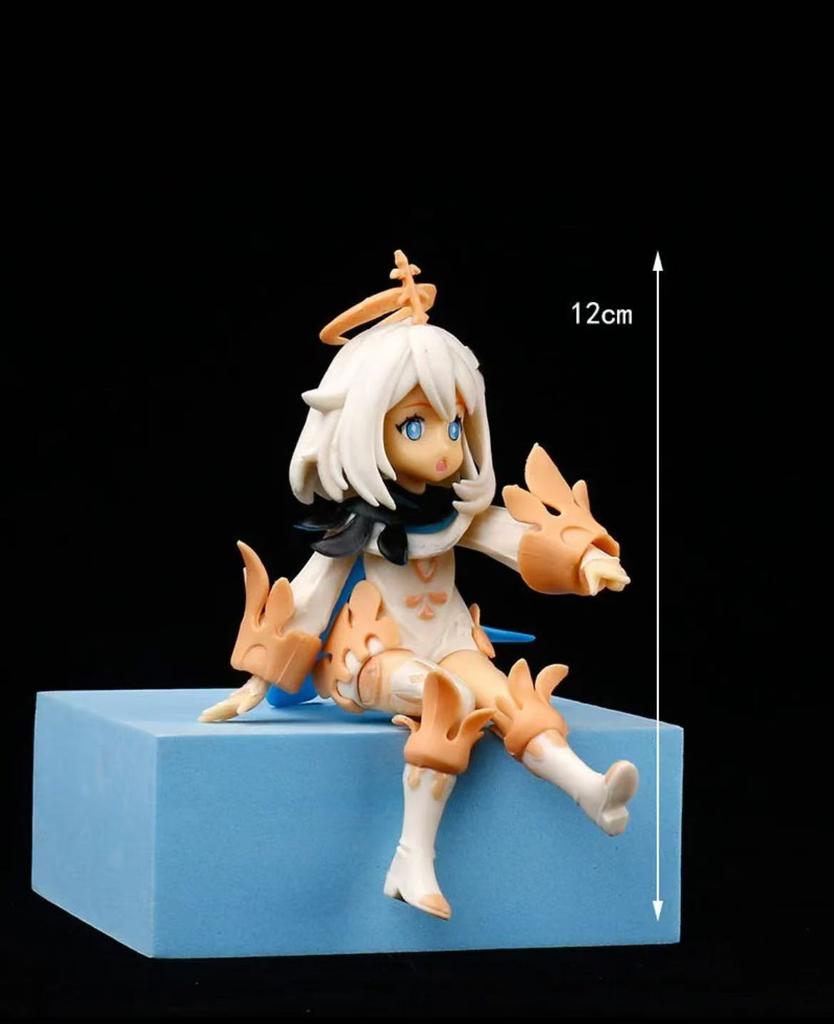 14cm Genshin Impact Hu Tao Paemon Anime Character Pvc Action Character Model Sculpture Handmade Desktop Decoration Children's