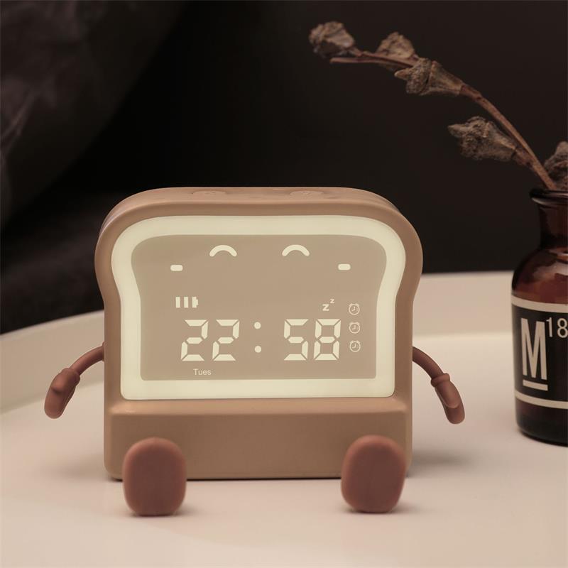 Cartoon Clock Children Sleep Trainer Clock Digital Kids Desk Alarm Clock Night Light Table