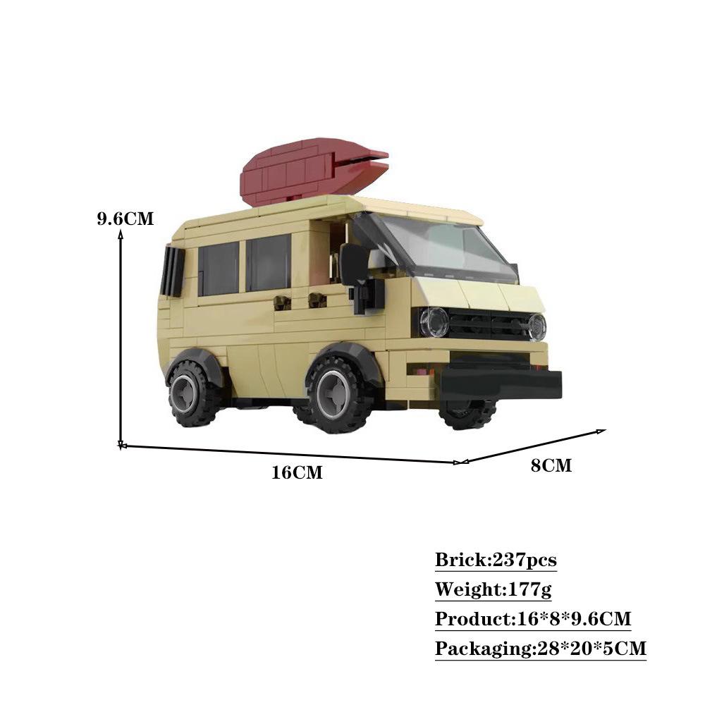 

Retro Truck Vehicle Classic Film Series Surfer Boy Pizza Van Building Blocks Kit SomeThings Van Model DIY Kids Puzzle Toys Gift PDF Manual