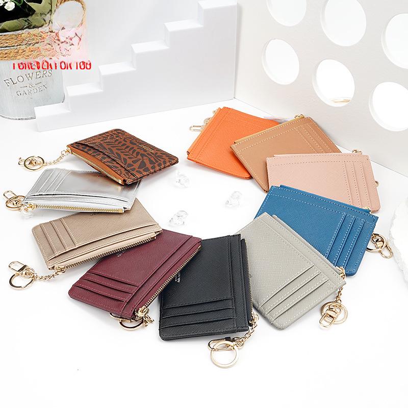 Ultra-Thin Anti-Theft Zipper Card Holder Wallet - Portable & Secure.
