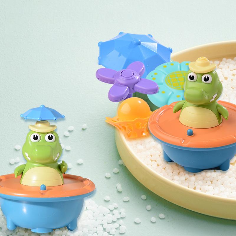 1 Set Bath Toys For Toddlers - Light Up Crocodile Fountain With 4 Spray Modes, ABS Plastic Bath Toy For Bathroom & Swimming Pool