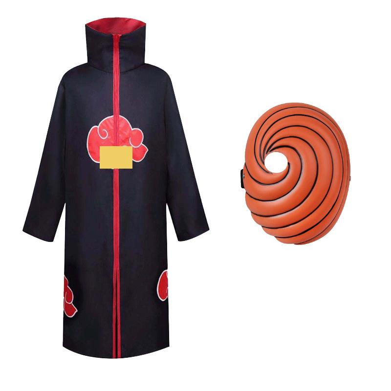 Hot Sale Anime Ninja Akatsuki Organization Cloak Set Forehead Ring Headband Necklace Kuwo Handsword Set