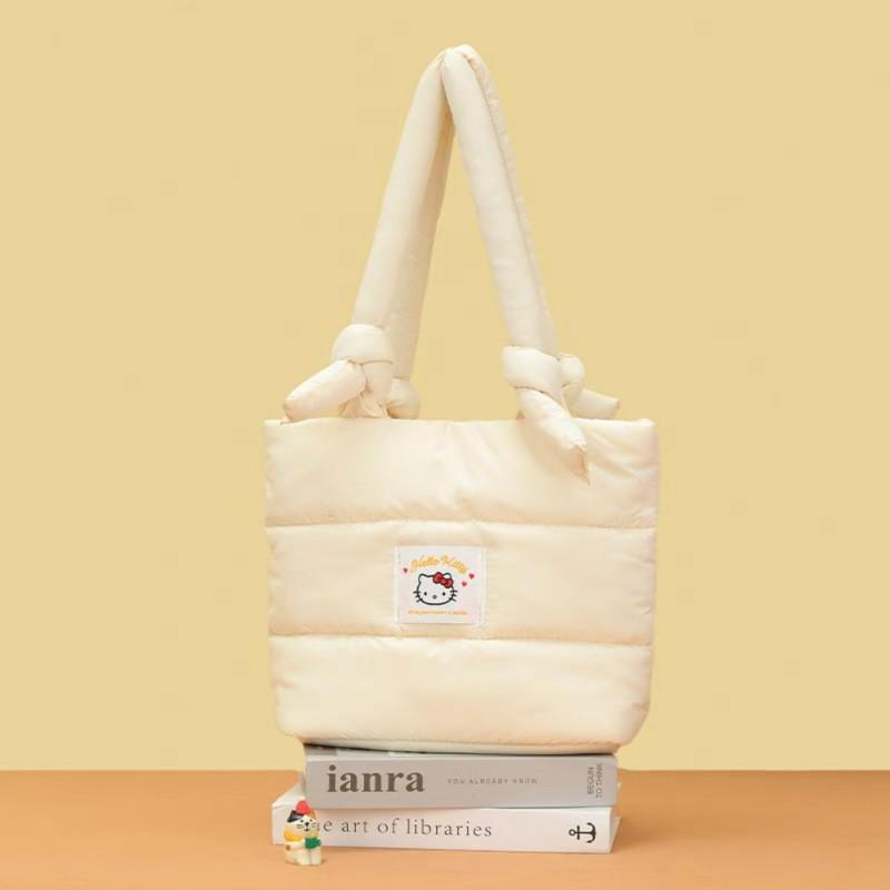 Fashion Cartoon Down Cloth Handbag Bag Four-color Shoulder Bag Cute Soft Cute Cat Tote Bag Large-capacity Bag