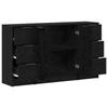 Sideboard 3 pcs Black Oak Effect Wood Based Panel