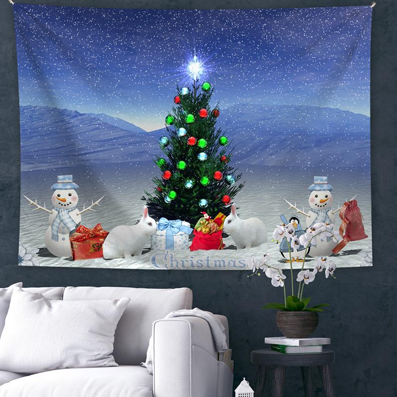 Amazon Christmas Printed Tapestry Christmas Tree Backdrop Holiday Party Tapestry Cloth