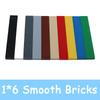 50PCS MOC Assemble Particles 6636 Size 1x6 Bricks Flat Tile Smooth 1*6 Building Blocks DIY Educational Creative Toy for Kids