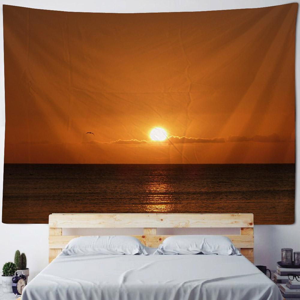 Sea view tapestry, sunrise and sunset wall hanging, aesthetic tapestry, home hanging cloth, living room, bedroom, art decoration