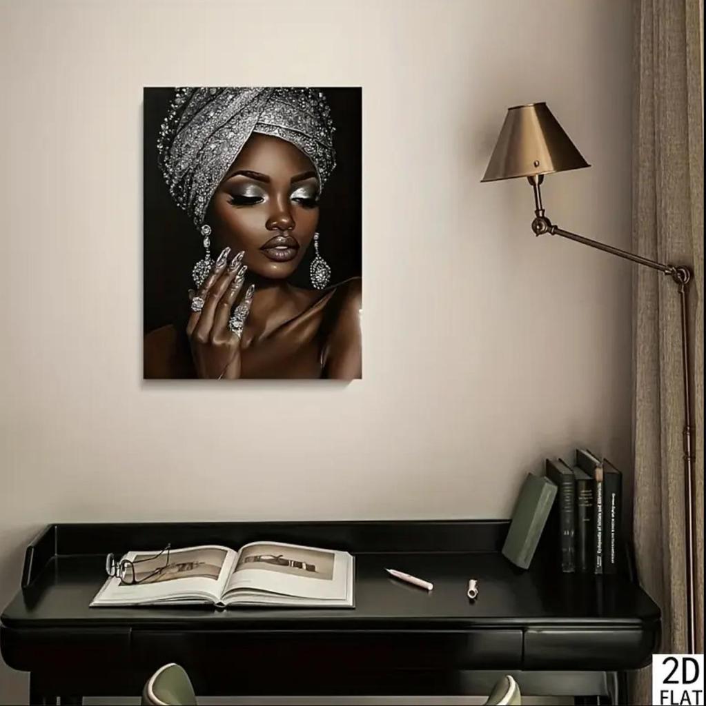 Modern African Woman Wall Art for Bedroom and Living Room
