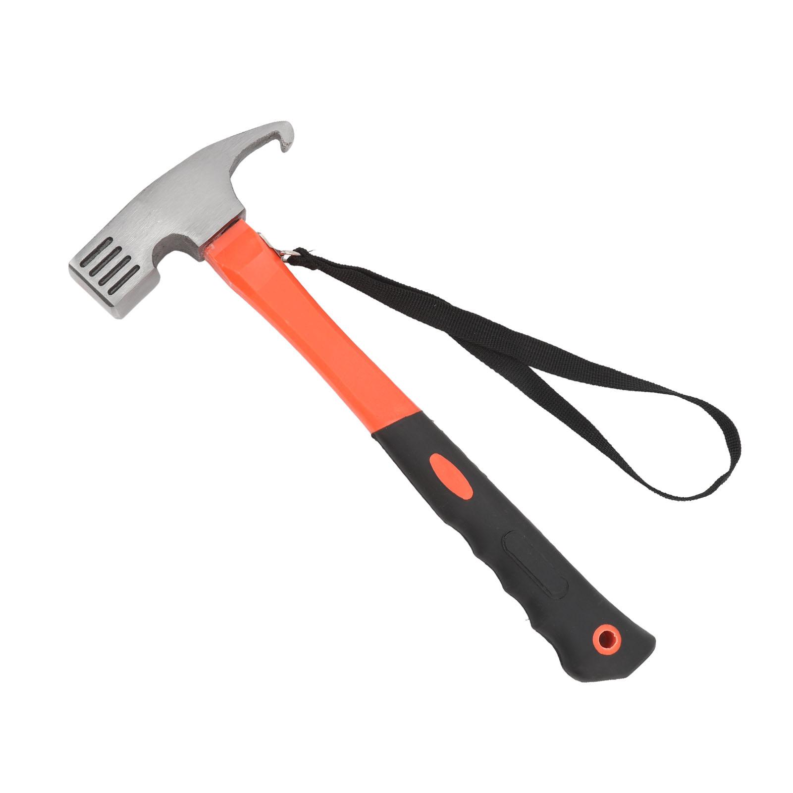 Claw Hammer ABS Rubber Iron Multifunctional Nailing Hammer with Hawkbill Curved Hook for Outdoor Camping Hiking