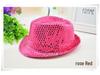 Children's Two-Color Striped Sequined Performance Jazz Hat