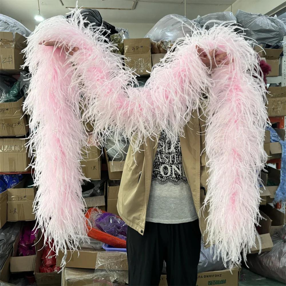 DIY 2 Meter Flauschige Straußenfeder-Boa 1-lagig bis 20-lagig Dick Schal aus hochwertigen Federn zur Dekoration von Brautkleidern Individuell anpassbarer DIY-Schal