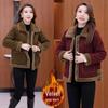 Women's Stylish Corduroy Lapel Jacket - Warm, Velvet-Lined, Versatile Fashion for Petite Sizes