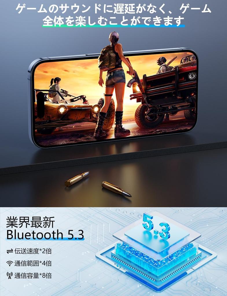 New Bluetooth Wireless Bluetooth Earbuds 6 Hours of Playtime with Charging Deep Automatic IPX4 LED Display to Show Battery Separate Left and Right