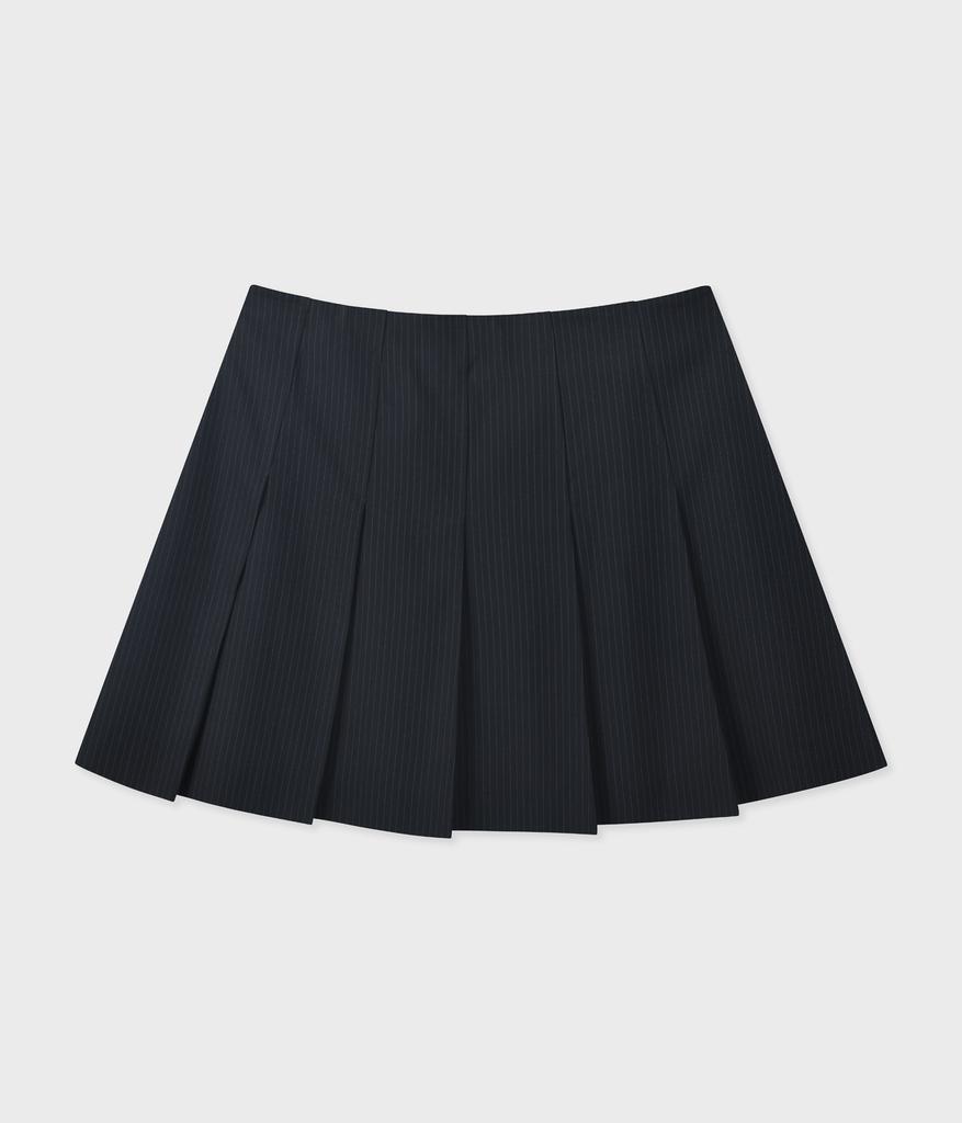 Pallet Half Pleated Wrap Skirt Striped Navy