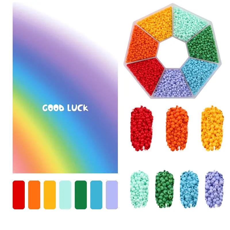 2mm Glass Seed Beads Kit Bracelet Making Kit Small Beads Assortment Colors Craft Loose Beads for Jewelry Making DIY Art Crafts