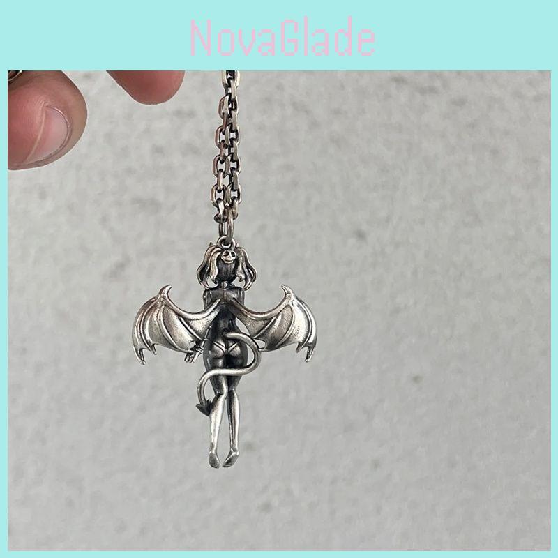Angel Pendant Necklace For Women Men With Zinc Alloy And Vintage Design