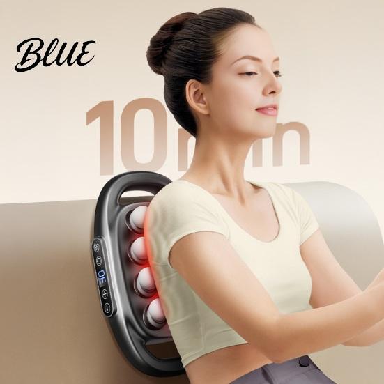 Deep Tissue Massage Roller Multi-Head Muscle Massager for Back Legs And Waist Dual-mode Kneading with Adjustable Intensity Professional Handheld