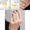Elegant Adjustable Copper Gold Plated Rabbit Ring With Dragon Scale Design For Women