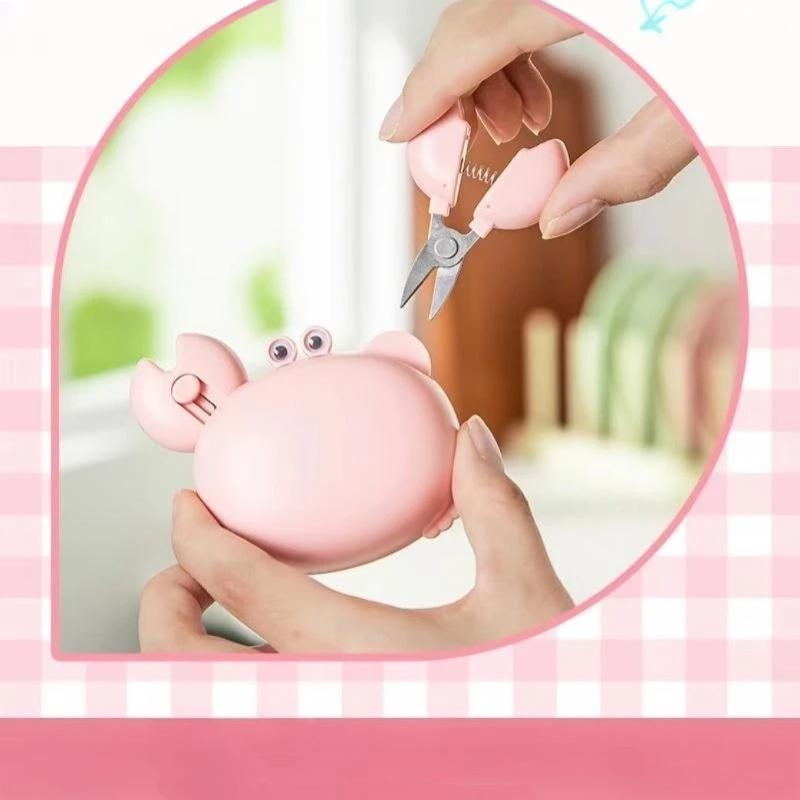 Cute Crab Shaped Multifunctional Bottle Opener With Magnetic Back Built In Mini Scissors Box Cutter For Home Kitchen Daily Use