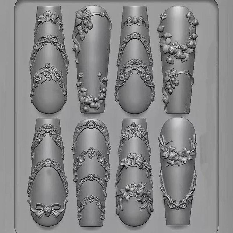 1pc Silicone 3D Nail Mold Nail Art Decoration DIY Design Bows Ribbon Manicure Template Sweet Butterfly Rose Flower Nail Mold