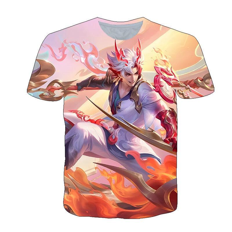 New short sleeved T-shirt with King of Glory print, youthful and fashionable round neck