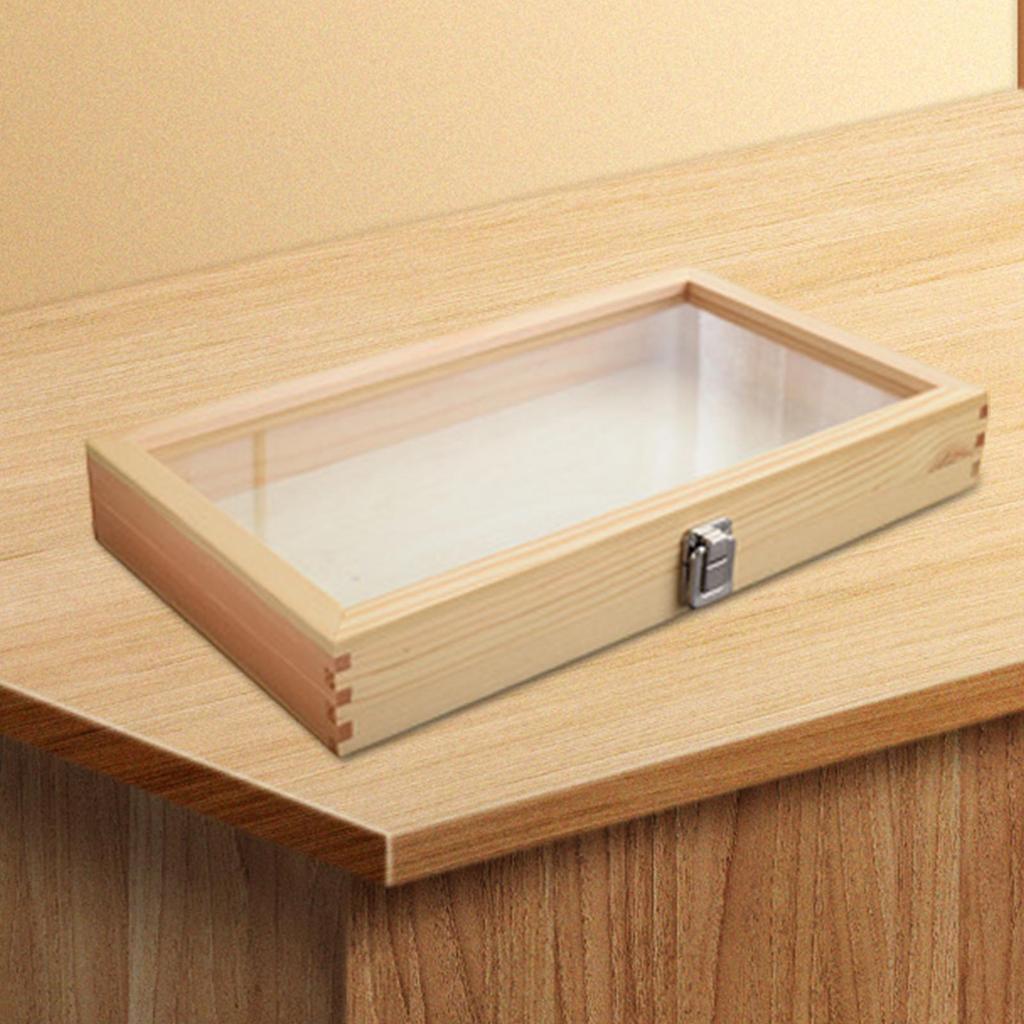 Badge Storage Box Brooch Organizer Wooden Jewelry Display Case Collector for Keepsake Rings Anklets
