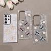 Three-Dimensional Advanced Sense Rose Butterfly Epoxy Mobile Phone Case For Samsung S25Ultra Transparent S24 Glitter A16