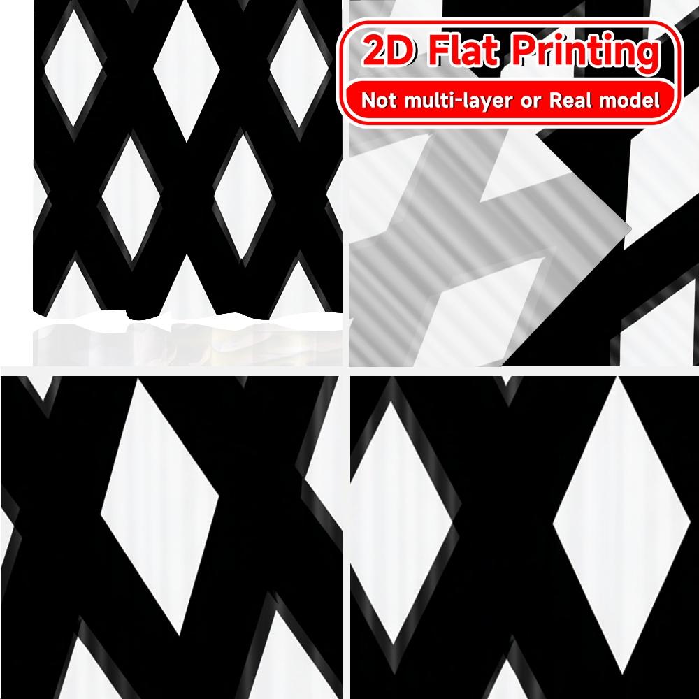 2D Flat Printing  2pcs Diamond Rhythm Chic Pattern Curtains 100% Polyester Curtains Thermal Insulation   and Room Darkening