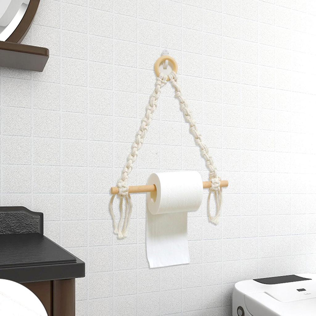 Toilet Roll Holder Wall Mount Rope Bathroom Accessories Durable Rustic Napkin Holders