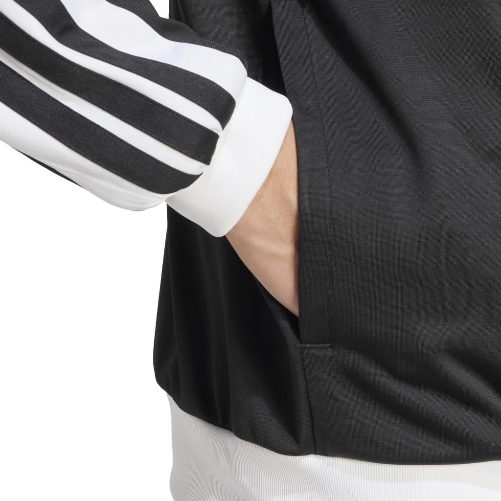 Adidas Tricot Regular Fit Colorblock Track Jacket Black Size Men's 3-Stripes KQI85, (JI8838), J/XL