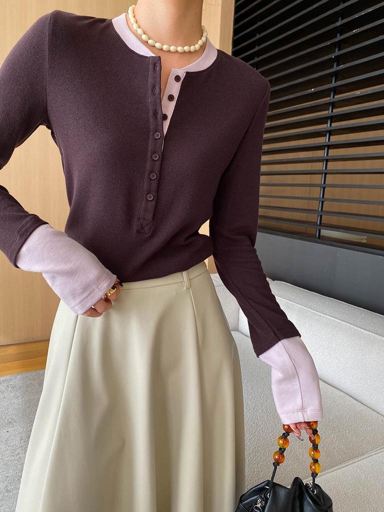 Sinan American Old Money Style Buttoned Slim T-Shirt SN6856