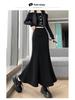 High Waist Woolen Fishtail Skirt - Autumn/Winter 2026, Slimming A-Line Long Skirt for Women.