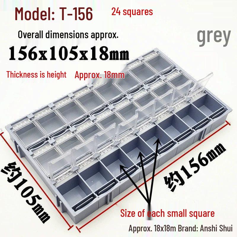 SMT Patch Electronic Organizer: Resistor & Capacitor Grid Plastic Box