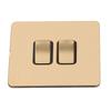Modern Panel Switch 2 Gang PC Base Stainless Steel Gold Plate Switch for Household Appliances
