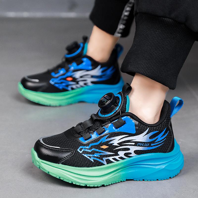 Boys' sports shoes spring new double net breathable middle school children and primary school students casual versatile running sports shoes