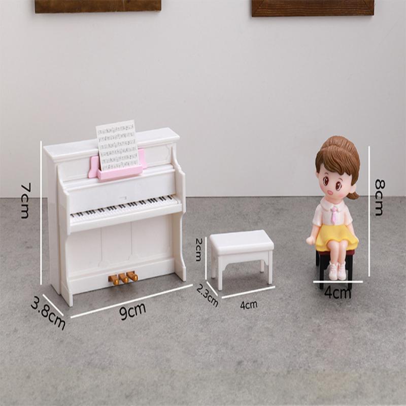 1 Set Dollhouse Cute Simulated Piano Furniture Model Toy Miniature Musical Instruments Doll House Playhouse Scene Accessories
